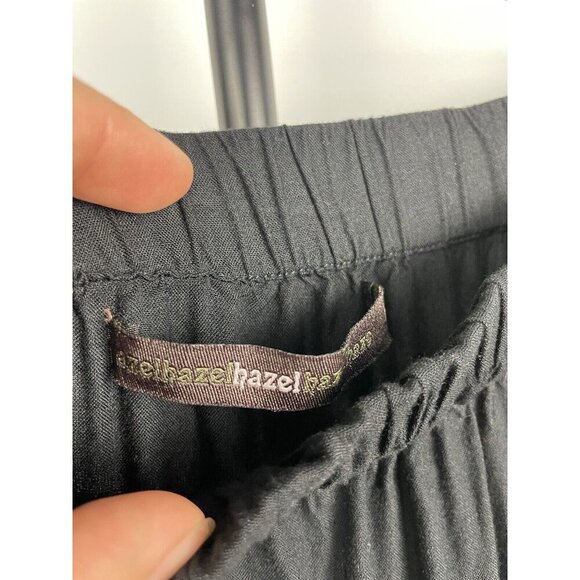 Azel Hazel Black Colorful‎ Embroidered Handkerchief Hem Elastic Waist Skirt Sz L - Picture 8 of 8